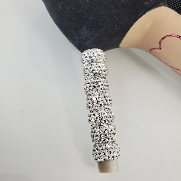 NWT$650 SOPHIA WEBSTER Jasmine Crystal Point Cap Toe Suede Mesh Pump Heel 39 8.5 - Picture 12 of 16